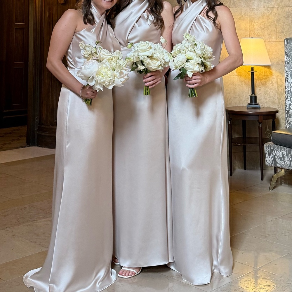 Amsale P440S Champagne Bridesmaid Dress